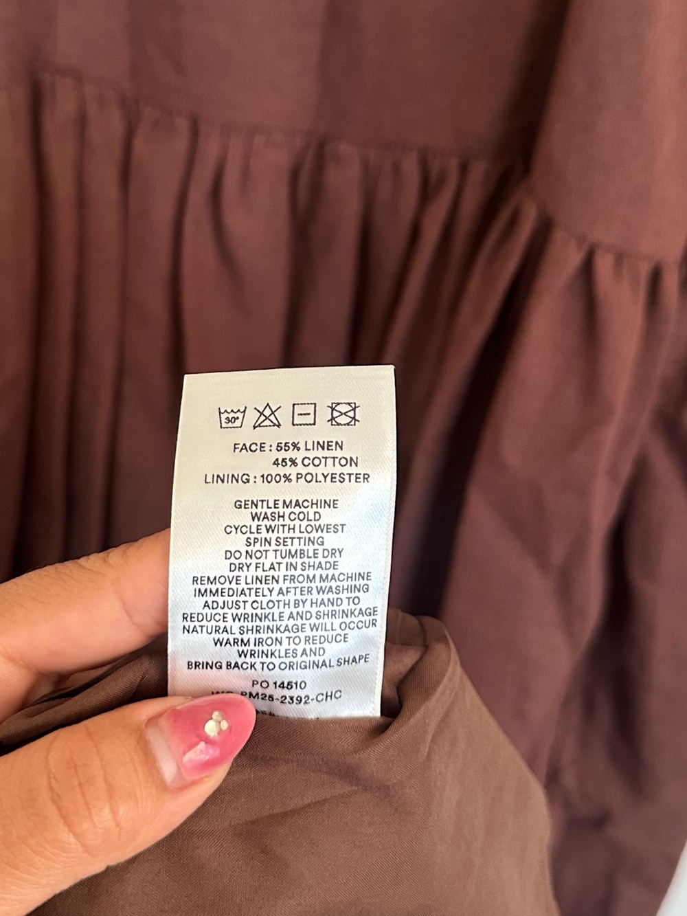 NWOT Peppermayo Giovanna Linen Maxi Dress - Chocolate Drizzle Size S - Picture 8 of 11